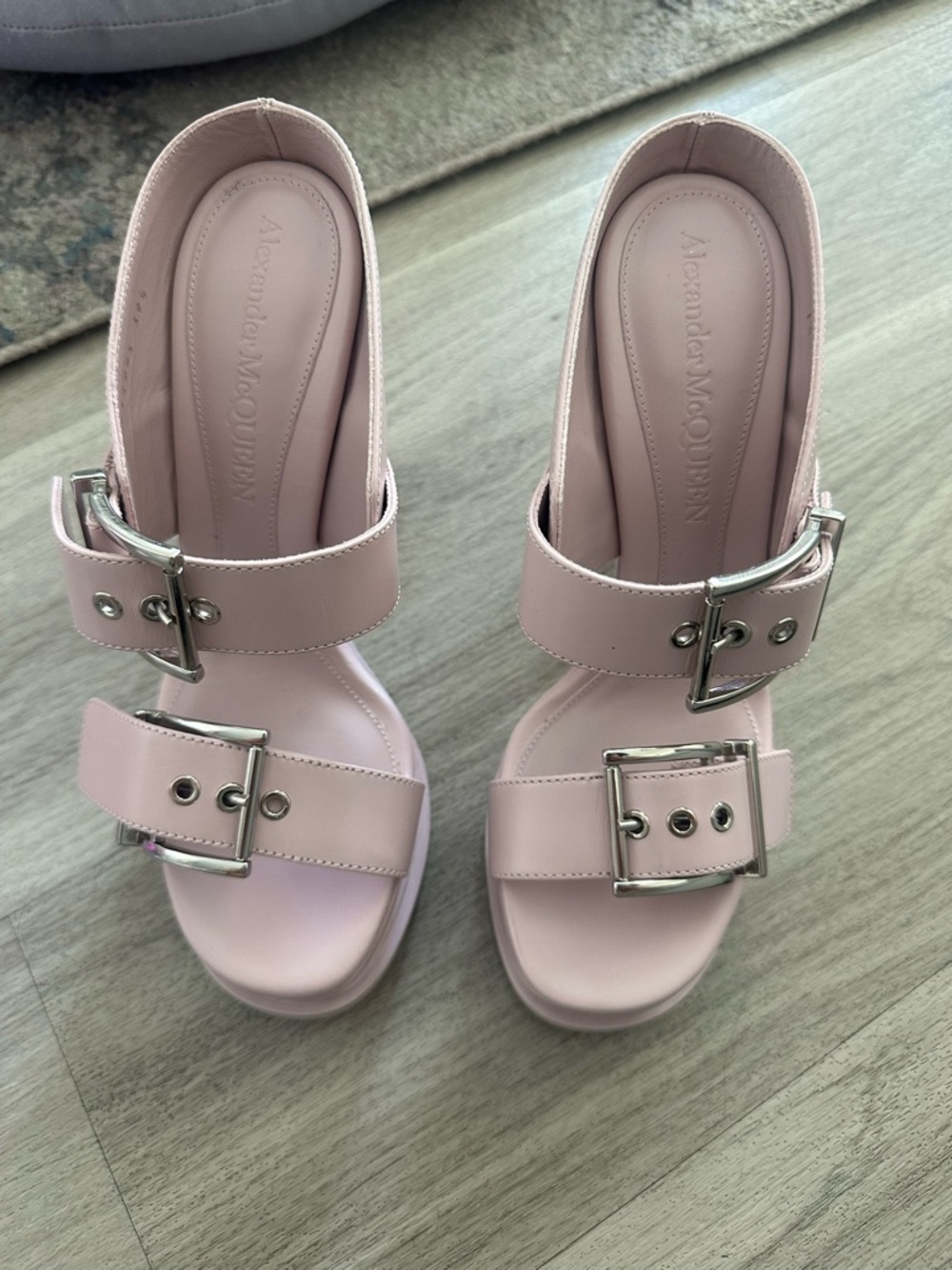 Alexander McQueen 120mm Leather Platform Mules Size 39 1/2 MSRP $1,840